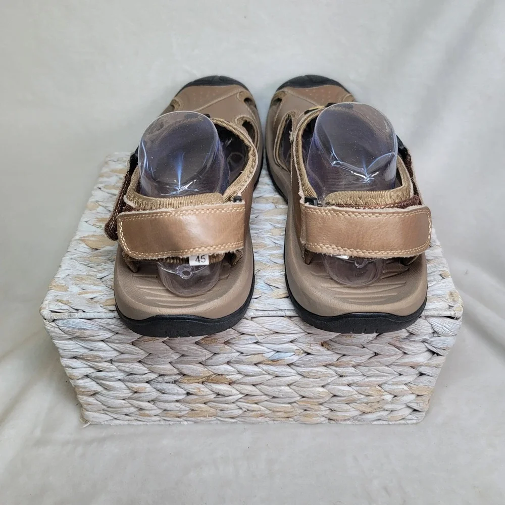 Camping Mens Brown Sandals Fisherman Outdoor Comfort Hiking Minimalist Size 11.5